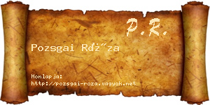 Pozsgai Róza névjegykártya